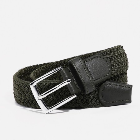 Building belt, width 2.5 cm, buckle metal, khaki color