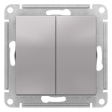 Switch Se Atlasdesign, 10 A, 2 keys, CC. 5, mechanism, aluminum color