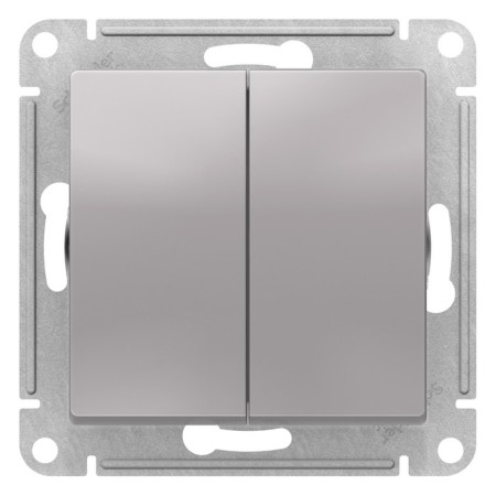 Switch Se Atlasdesign, 10 A, 2 keys, CC. 5, mechanism, aluminum color