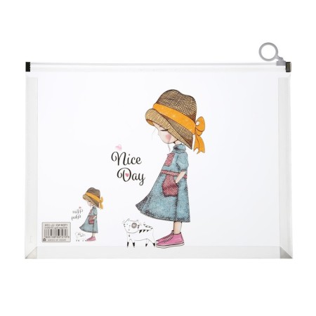 Lightning folder A4 format, 180 md, transparent with the pattern "Girls", mix-2