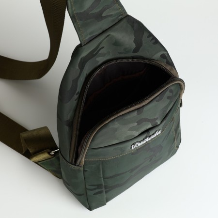 Male sling bag from textiles, gray color-9