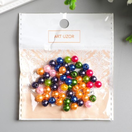 Beads for creativity plastic "Bright mother of pearl" set 20 g d = 0.6 cm-3