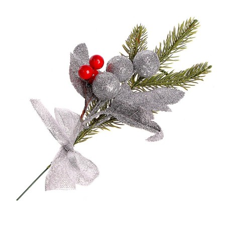 Decorative branch "holiday" silver-1