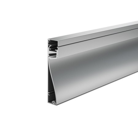 Aluminum profile skirting boards with backlight Led Strip Alm-8018-S-2M, 200x8x1.8 cm, silver color