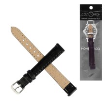 Solomon watch strap, 12 mm, genuine leather, L-18 cm, black