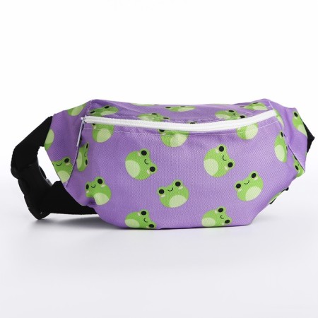 School backpack children for a girl "Frogs", waist bag, purple color-8