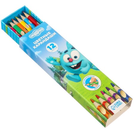 Colored pencils, 12 colors, trihedral, Smeshariki-8