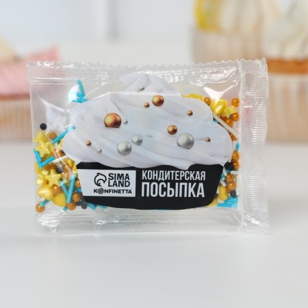 Sprinking confectionery figured "hearts": blue, yellow, black, 25 g.-6