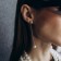 Earrings with pearls "Grace" hanging, white color in silver