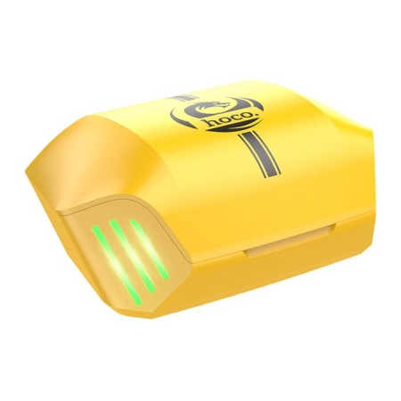 Hoco S21 TWS headphones, wireless, vacuum, BT5.0, 40/320 mAh, microphone, black and yellow-2