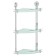 The corner shelf is three -tier, width 26 cm, matte glass, chrome