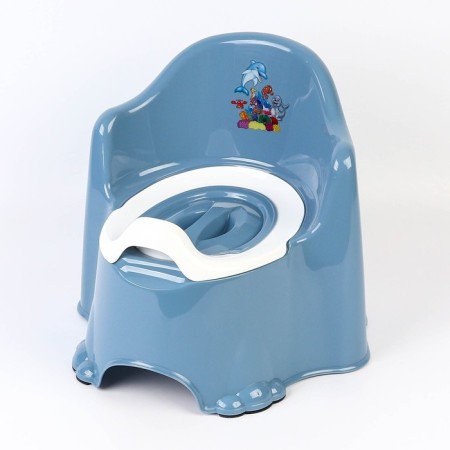 Pot children's anti -slip "comfort" with a lid, a removable bowl, blue color-1