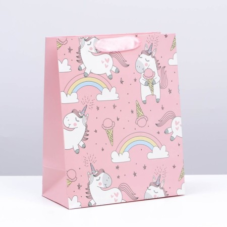 Gift package, packaging, “unicorns and rainbow”, 14 x 11 x 6.5 cm