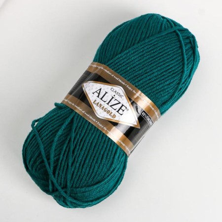 Yarn "Lanagold" 51% acrylic, 49% wool 240m/100g (507 - antique green)-1