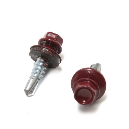 Roofing screws 5.5x25 mm, RAL3005 BORNT color, 200 pcs.-2