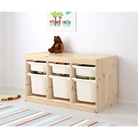 TROFAST-1 rack, with containers, pine array-11
