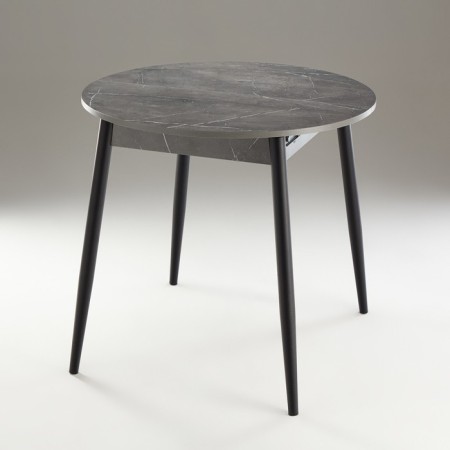 Round Round table "Orion Mini", 800/1110x800x750, Black metal legs/Caspian dark