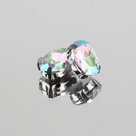 Rhound rhinestones “oval”, in a frame, with holography, 8 × 10 mm, 20 pcs-3