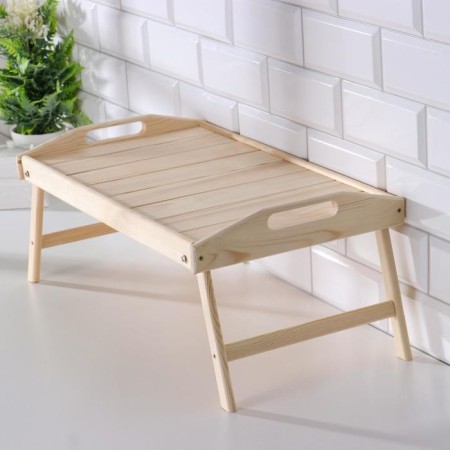 Folding breakfast table, 50 × 30cm, with tail handles