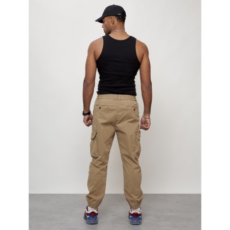 Cargo jeans male, size 52, beige color-11