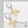 Earrings with the removable element "dog" toy, color gold