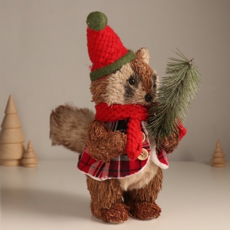Decor "Raccoon in a cap with a Christmas tree" 27x12x17 cm