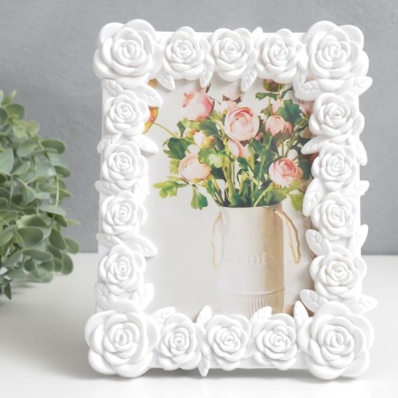 Photo frame plastic 10x15 cm "Rosary" white 22x17 cm