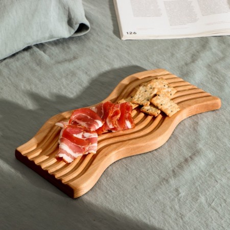 Defense board for feeding and serving ADELICA "Wave", 31 × 15 × 1.8 cm, birch-1