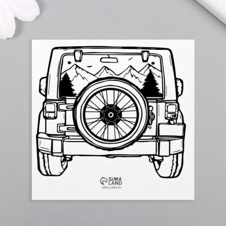 Tattoo on the body black "City trip" 6x6 cm-3