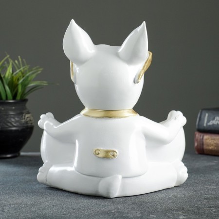 Buldog Candy Candlestone stand is white, 20x18x21cm-7