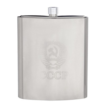 Flaw for alcohol and water "USSR", stainless steel, cover, gift, 2.64 liters-2