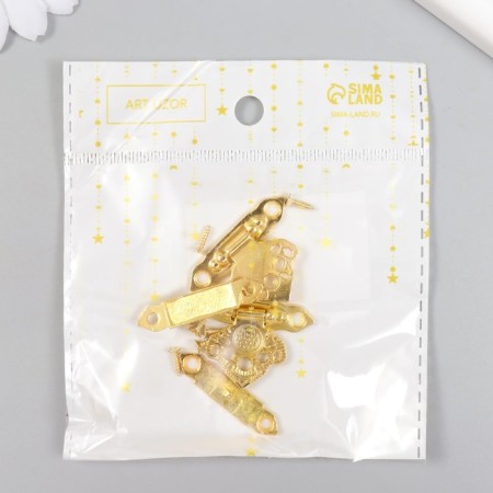 Castle Metal for the casket "Pattern" gold set 2 pcs 2.3x3.3 cm-6