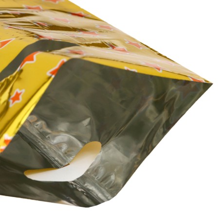 Gift, metallized package, "stars" gold 17x25 cm, 20 microns 10 pcs set-4