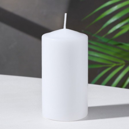 Candle "Classic", column, varnish, white