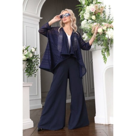 Cardigan female, size 44, dark blue color-10