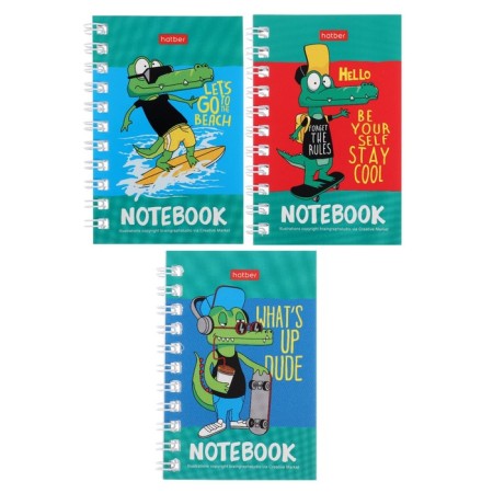 Note book A7, 40 sheets in a cage on the crest of Croco Boys, covered cartoon, OFSET block