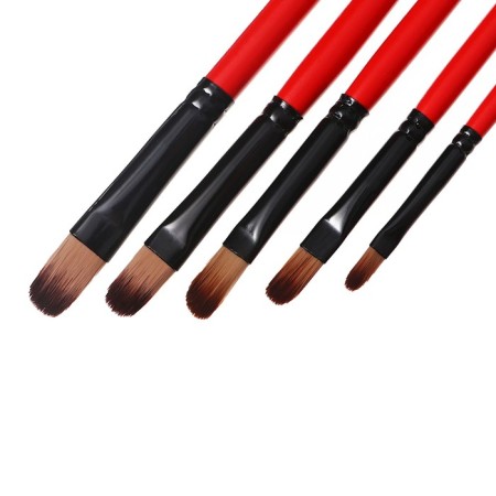 A set of brushes nylon 5 pieces, rounded, flat-6