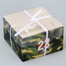 Capcake box, confectionery packaging, 4 cells, “for my man”, February 23, 16 x 16 x 10 cm
