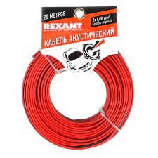 Acoustic REXANT cable, 2x1.00 mm², 20 m, red-black, 01-6105-3-20