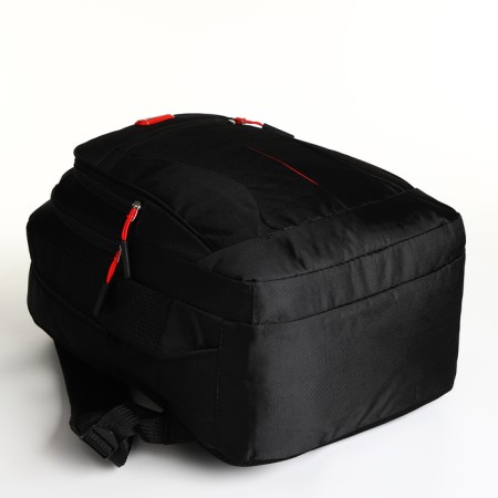 Youth backpack with lightning, 5 pockets, black/red color-4