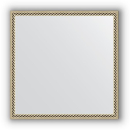 Mirror in the baguette frame - twisted silver 28 mm, 58 x 58 cm, EvoForm