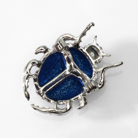 Brooch "Beetle" Scarabi, the color of the matte blue in silver-1