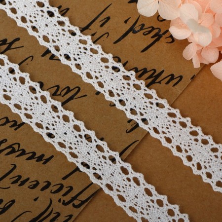 Knitted lace, 15 mm × 2.7 ± 0.5 m, white color-1