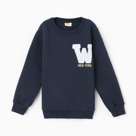 A sweatshirt for a boy, I am launched, the color is dark blue, height 128 cm