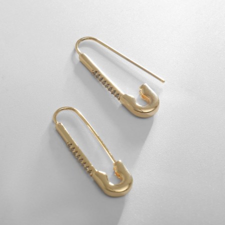 Earrings with rhinestones xuping pins, path, white color in gold-2