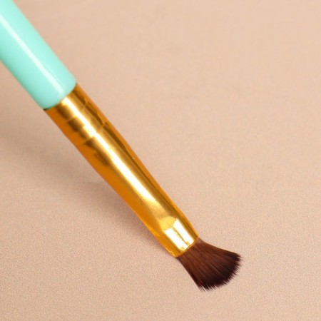 A set of makeup brushes, 4 objects, turquoise/golden color-5