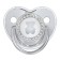 Set: Nipple - Orthodontic dummy with the holder "Bear", with a cap, from 6 months, silver, rhinestones