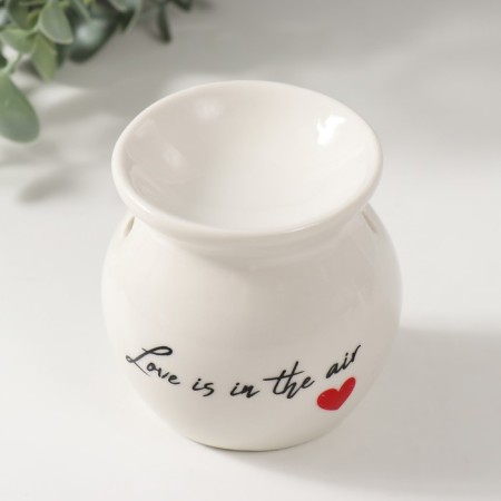 Aroma lamp ceramics "Love is in the Air" White 7.2x7.2x7.8 cm-2