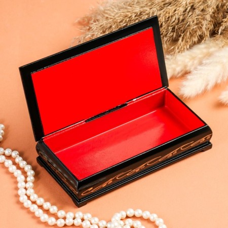 Casket - a bill "Angel on the Cloud", 8.5 × 17 cm, lacquer miniature-1