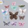 Butterflies cardboard "marble with gold" set of 12 pcs h = 4-10 cm on magnet